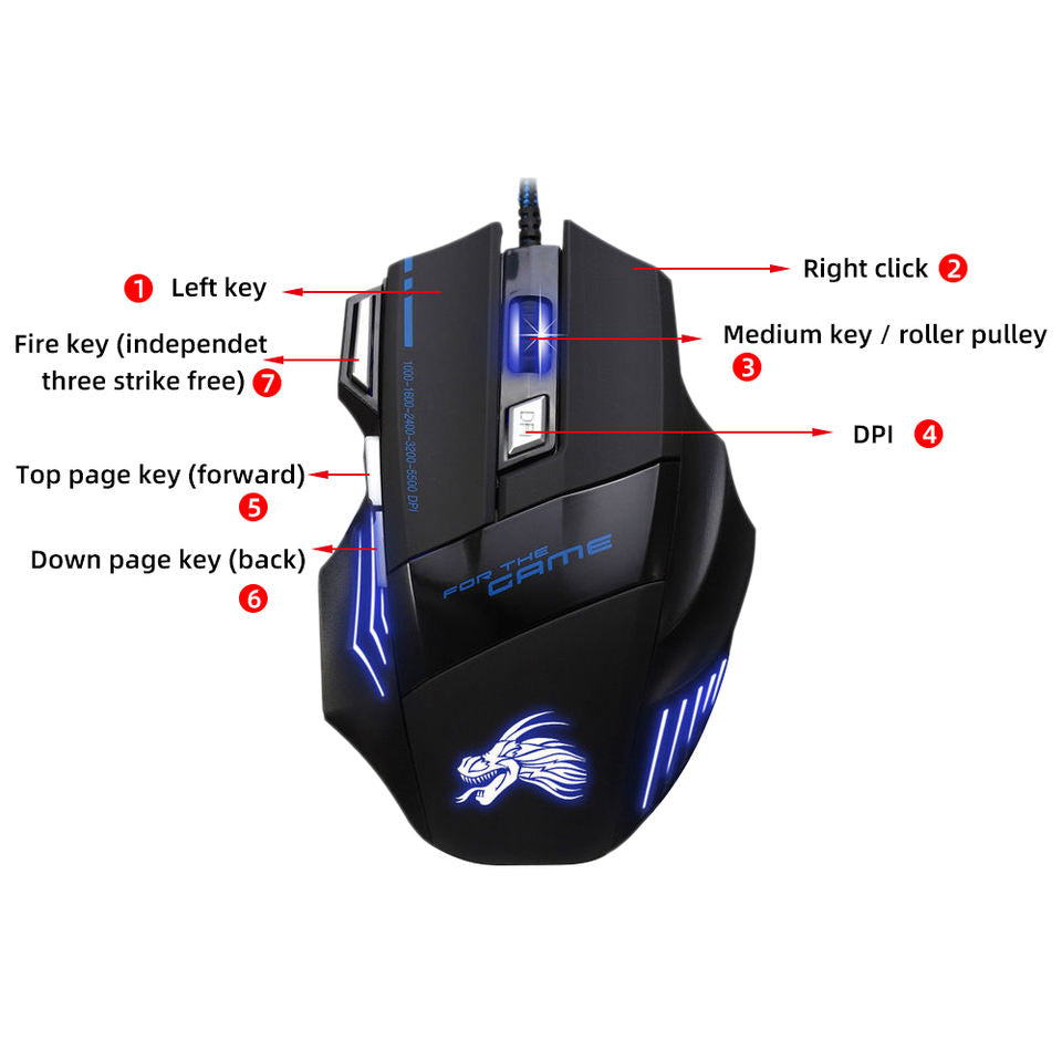 7-Color RGB gaming mouse