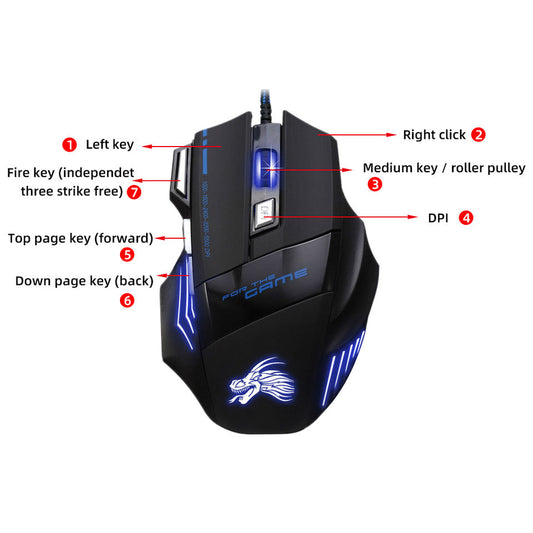 7-Color RGB gaming mouse